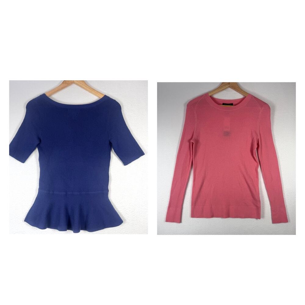 NWT BANANA REPUBLIC Women's Merino Wool Ribbed Sweater Medium LOT OF 2